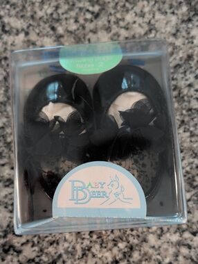 Baby Deer Black Floral Tulle Baby Shoes